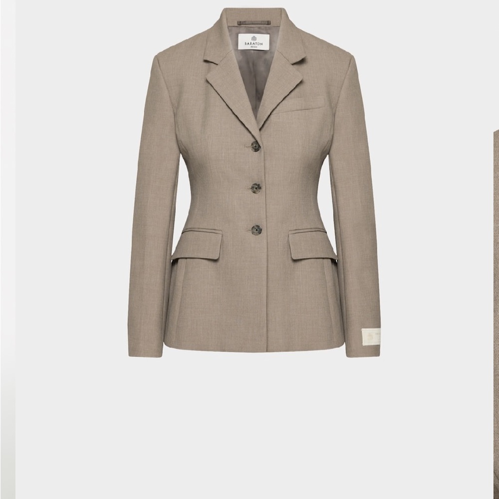 Aritzia Babaton Standout Women's Blazer Jacket -  Heather Nomad Taupe 10